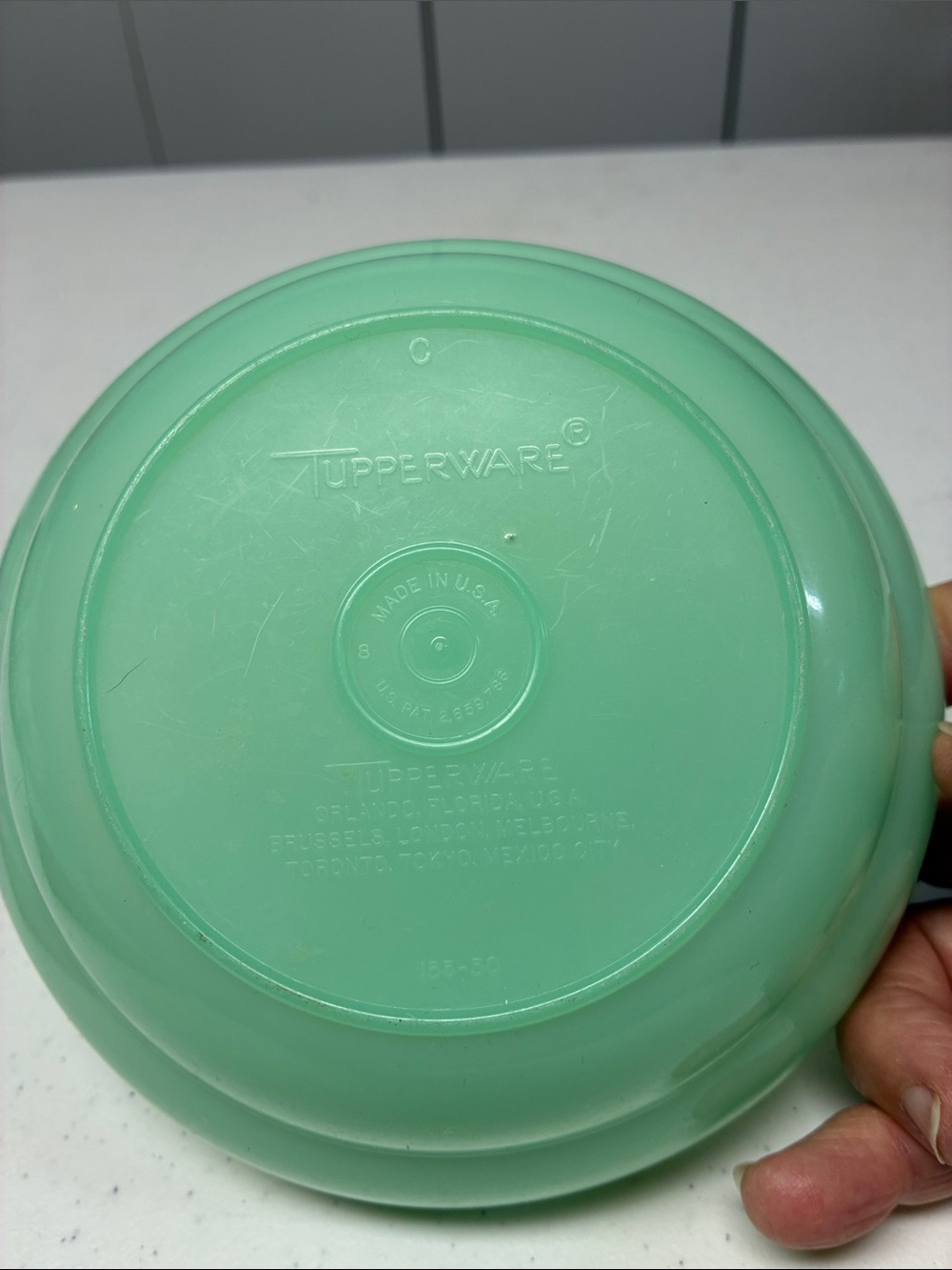 Vintage Tupperware Jadeite Green Cereal Bowl 155-50 Retro Kitchenware